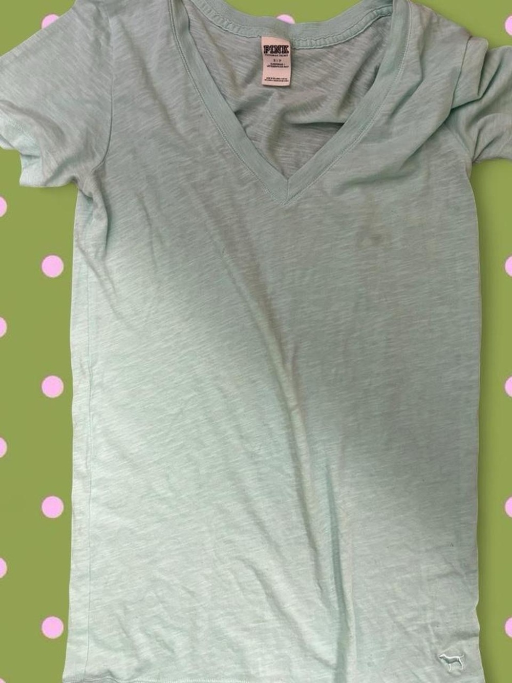 PINK Victoria's Secret Mint Green V-Neck Tee